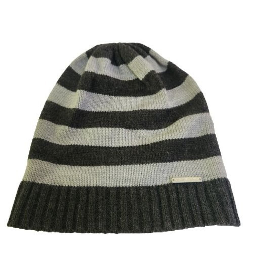 Michael Michael Kors Two Tone Gray Striped Beanie Unisex One Size